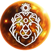 a beautiful white lion's head on the planet sun representing the ruling planet of star sign leo