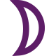 a purple crescent moon representing feminine energy