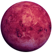 the planet venus with a pink glow