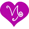 capricorn star sign symbol on a bright pink heart